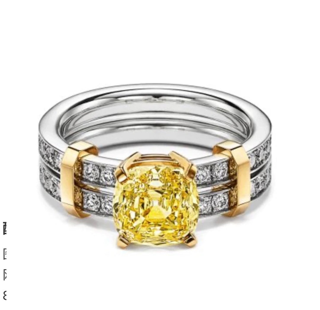 gold crystal minimalist Ring for women - product detail view