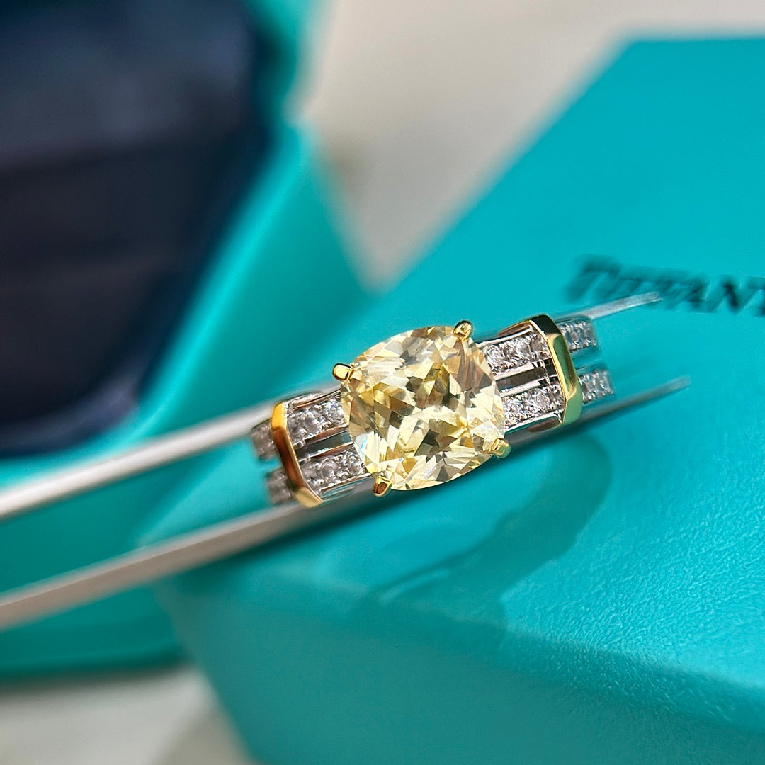 gold crystal minimalist Ring for women - alternate angle view 3