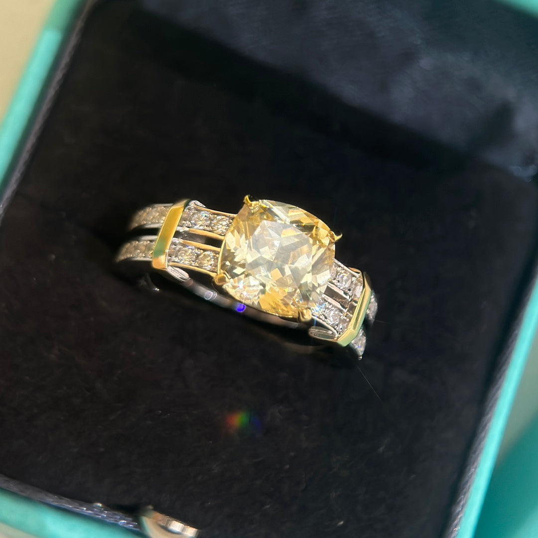 gold crystal minimalist Ring for women - alternate angle view 5