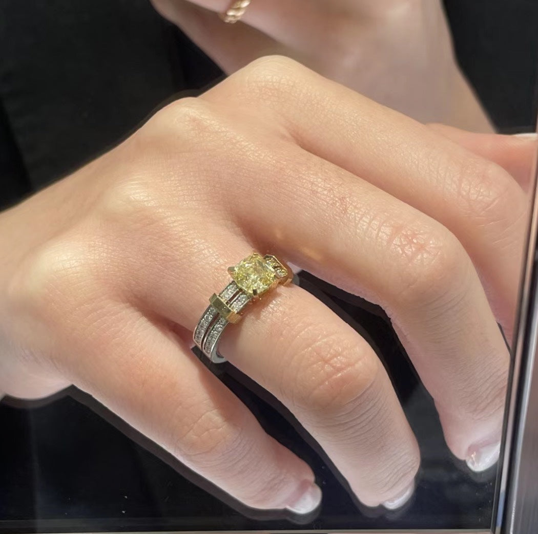 gold crystal minimalist Ring for women - alternate angle view 6