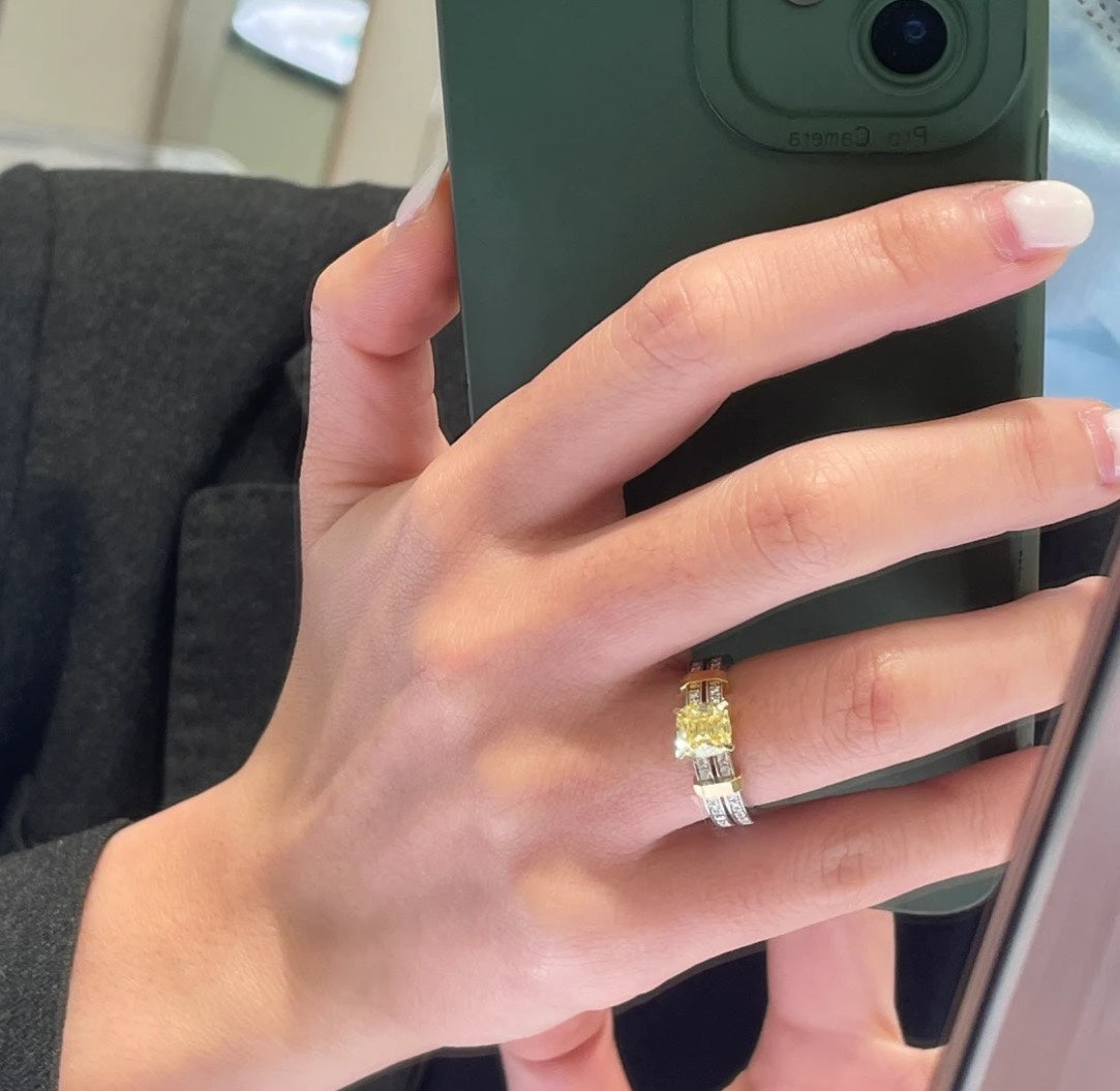 gold crystal minimalist Ring for women - alternate angle view 4