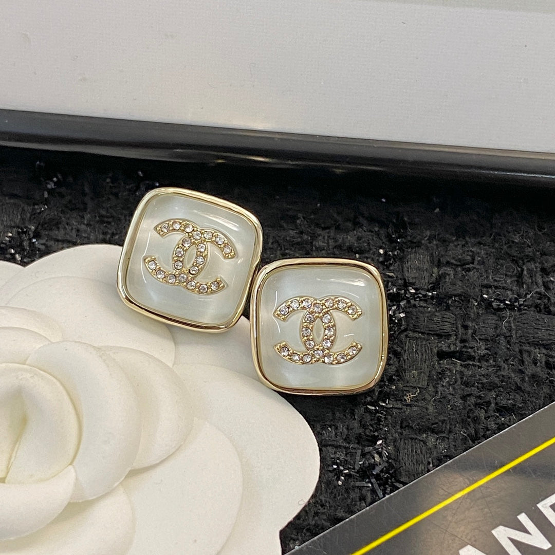 clear crystal delicate Stud Earrings for women - alternate angle view 2