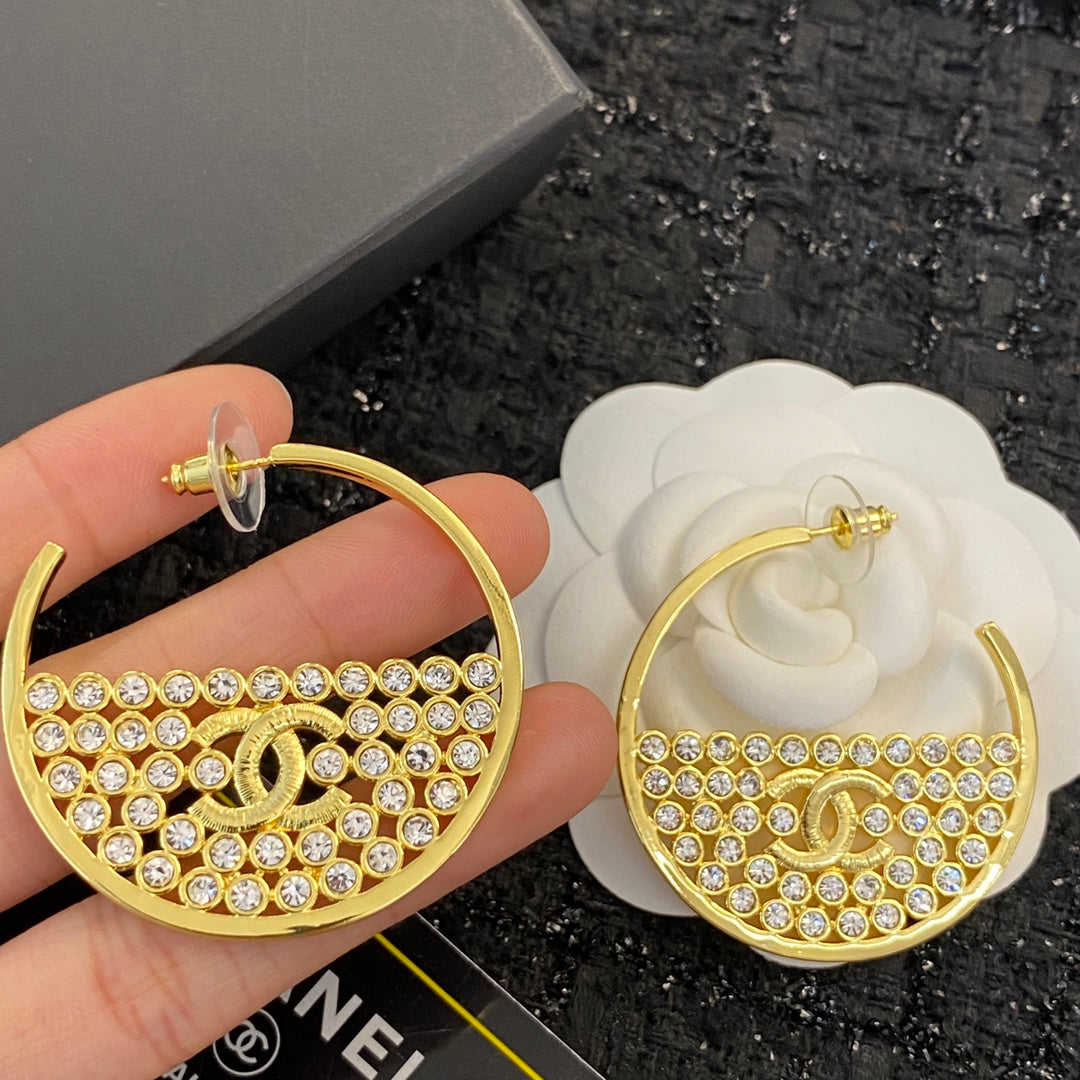 crystal rhinestone Stud Earrings for women - alternate angle view 3