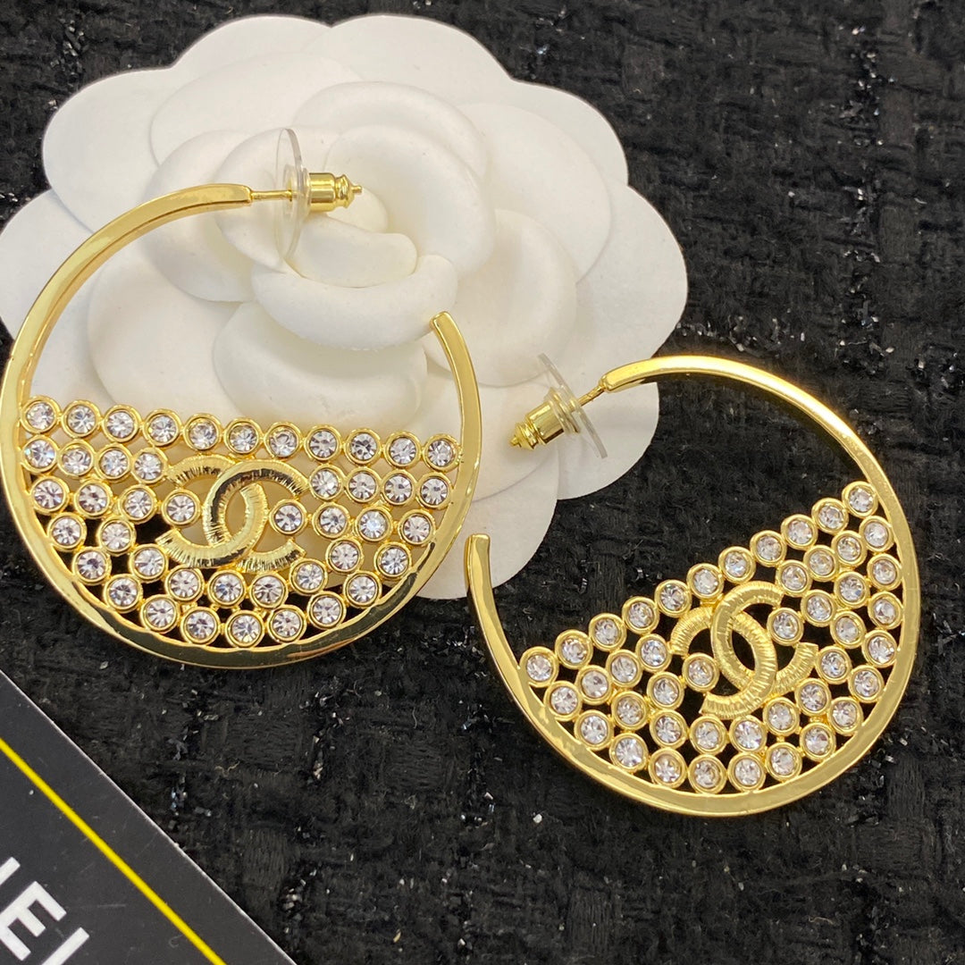crystal rhinestone Stud Earrings for women - alternate angle view 2