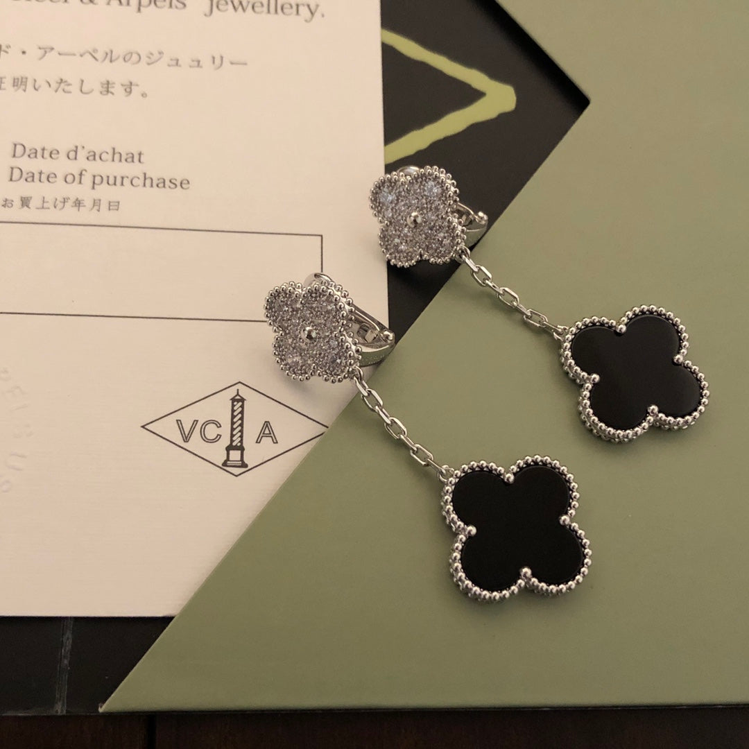 gold 925 sterling silver clover fashion accessory for women - alternate angle view 3