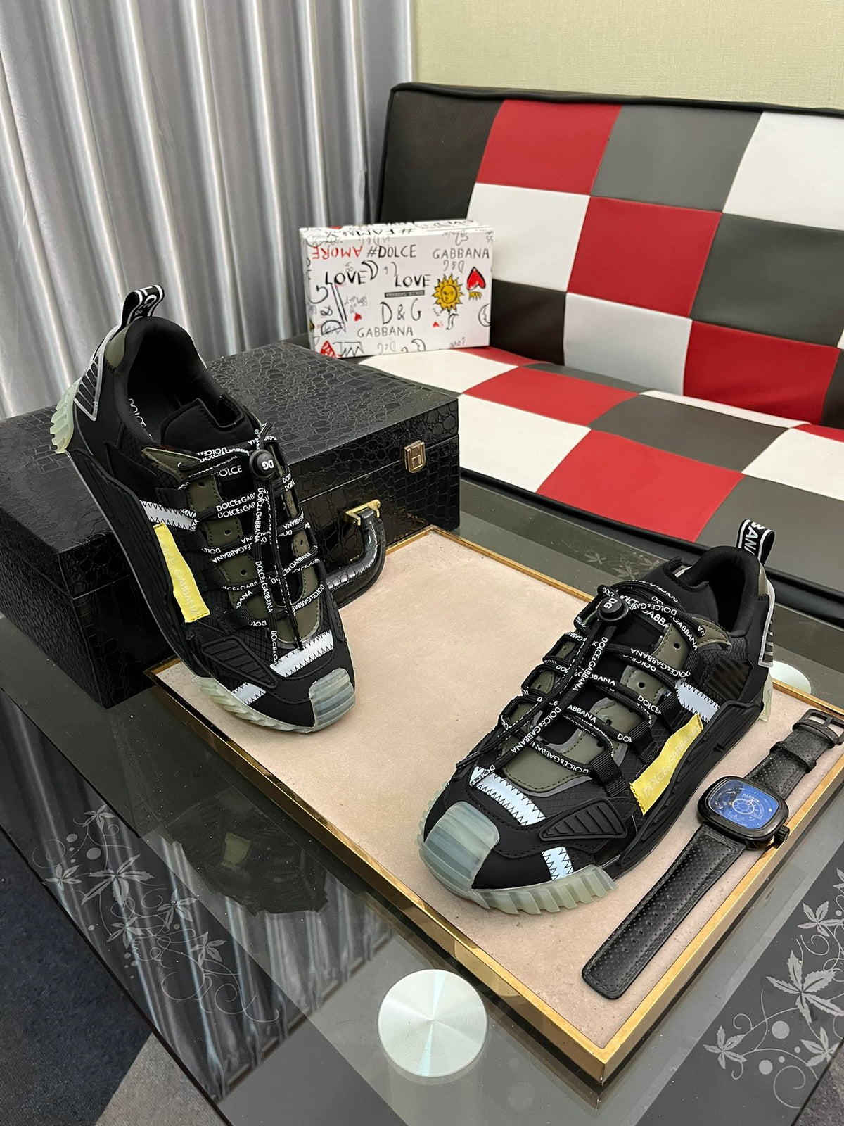 Dolce & Gabbana DG Silk Calfskin & Nubuck Casual Sneakers