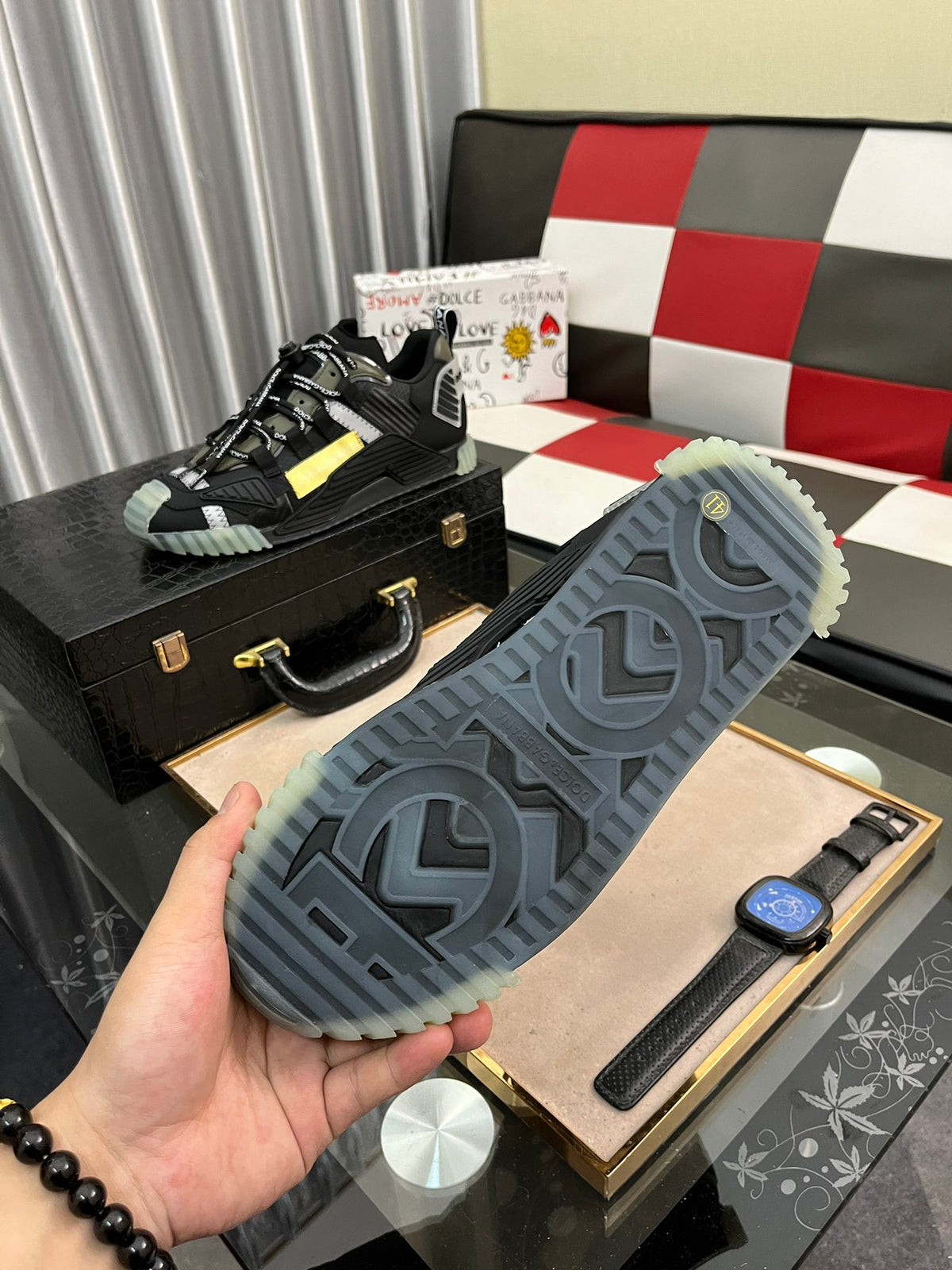Dolce & Gabbana DG Silk Calfskin & Nubuck Casual Sneakers