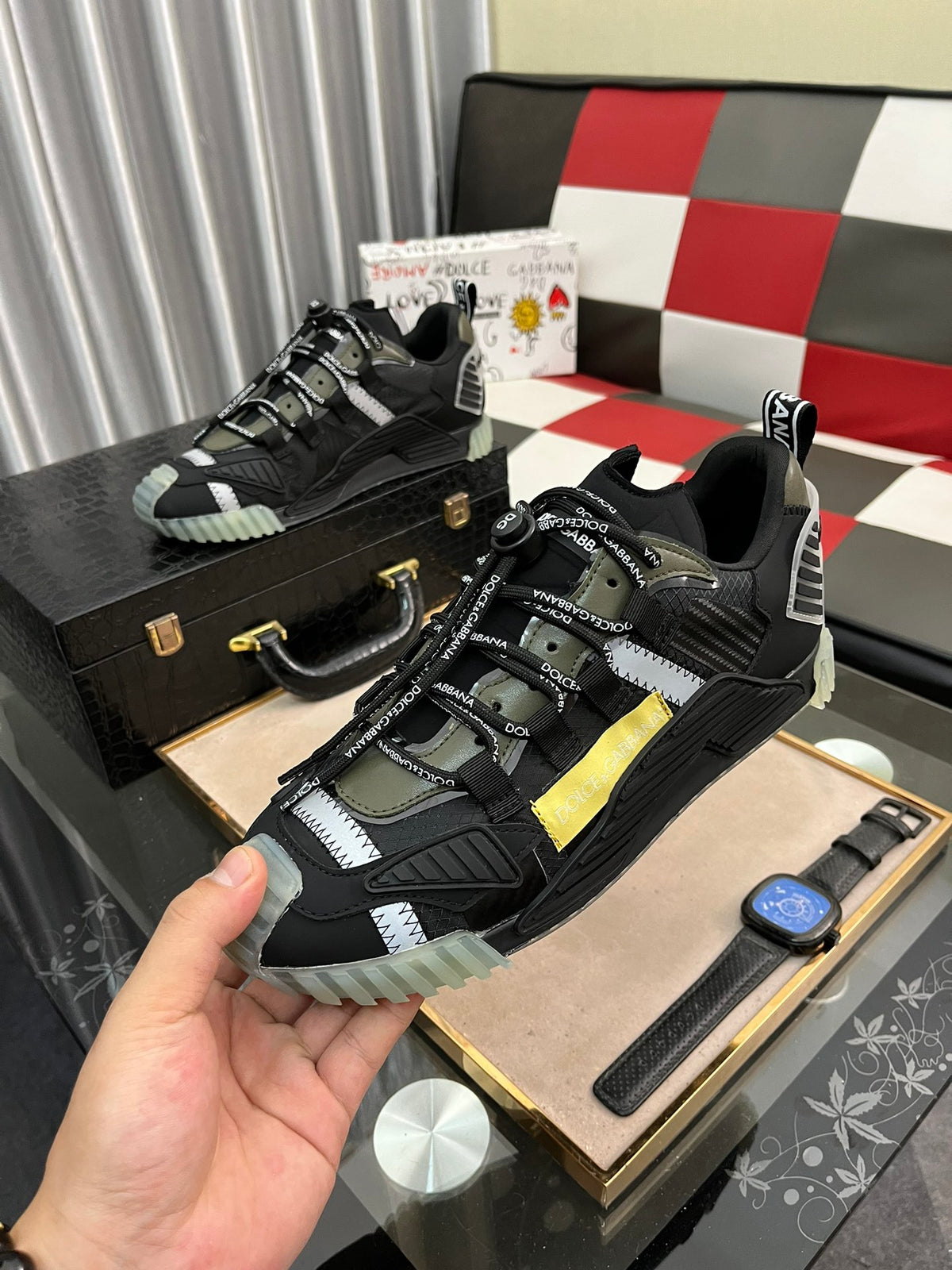 Dolce & Gabbana DG Silk Calfskin & Nubuck Casual Sneakers