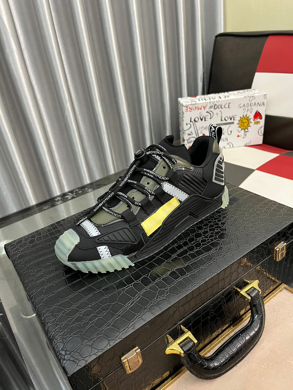 Dolce & Gabbana DG Silk Calfskin & Nubuck Casual Sneakers