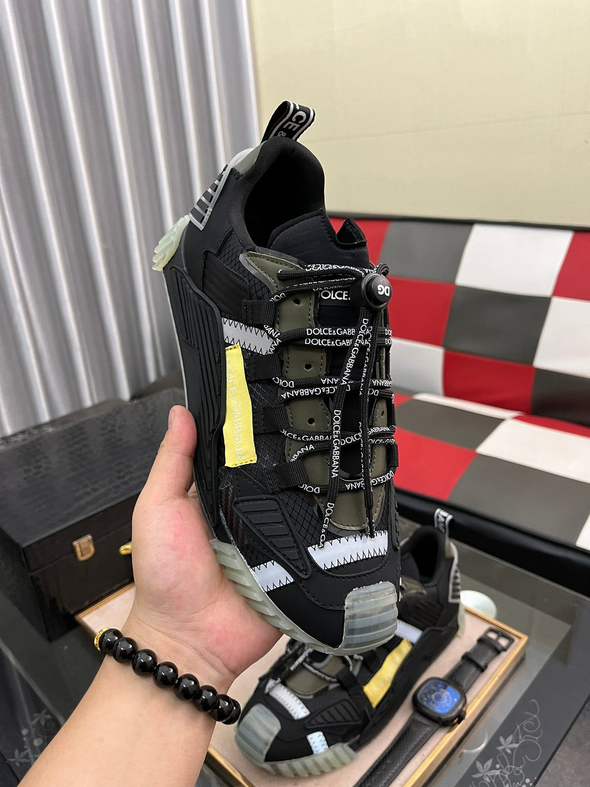 Dolce & Gabbana DG Silk Calfskin & Nubuck Casual Sneakers