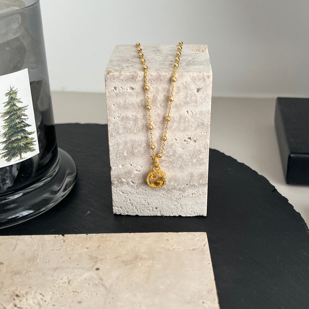 gold double g Necklace for women - alternate angle view 6