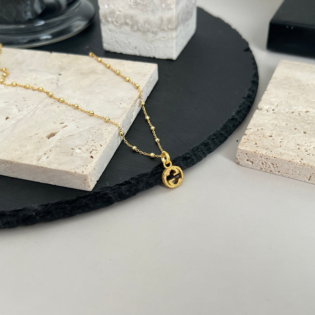 gold double g Necklace for women - alternate angle view 3