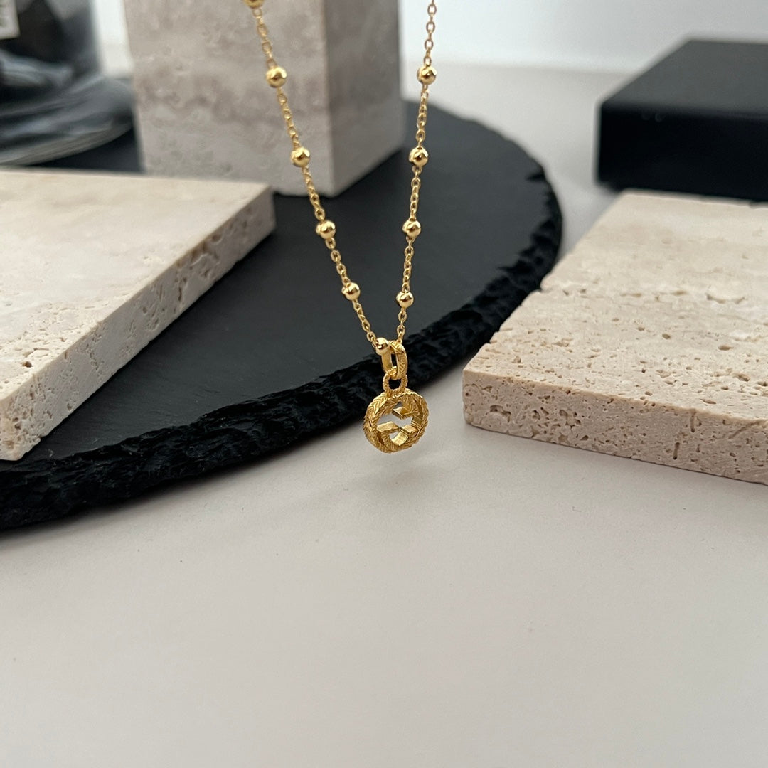 gold double g Necklace for women - alternate angle view 2