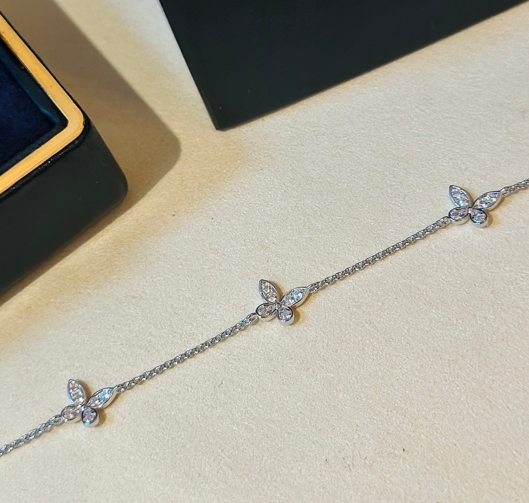 gold cubic zirconia butterfly Bracelet for women - alternate angle view 6