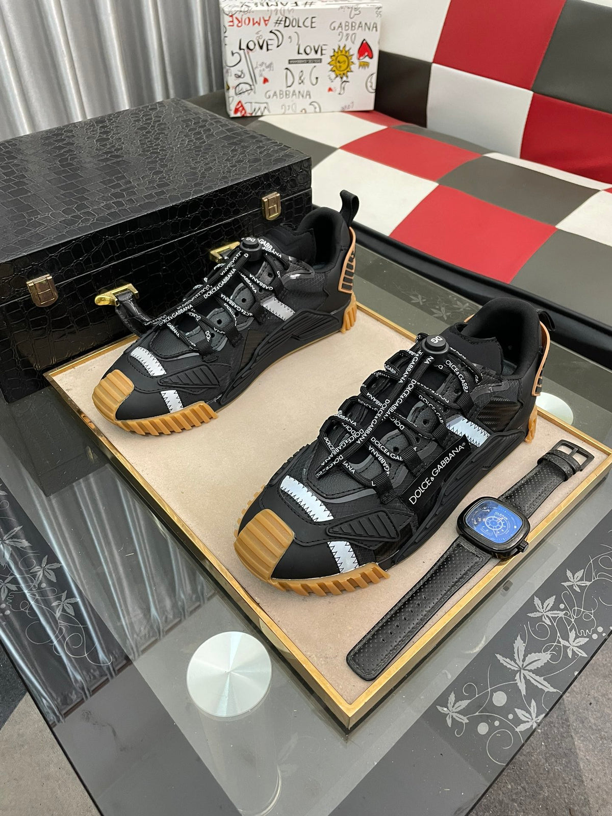 Dolce & Gabbana DG Silk Calfskin & Nubuck Casual Sneakers