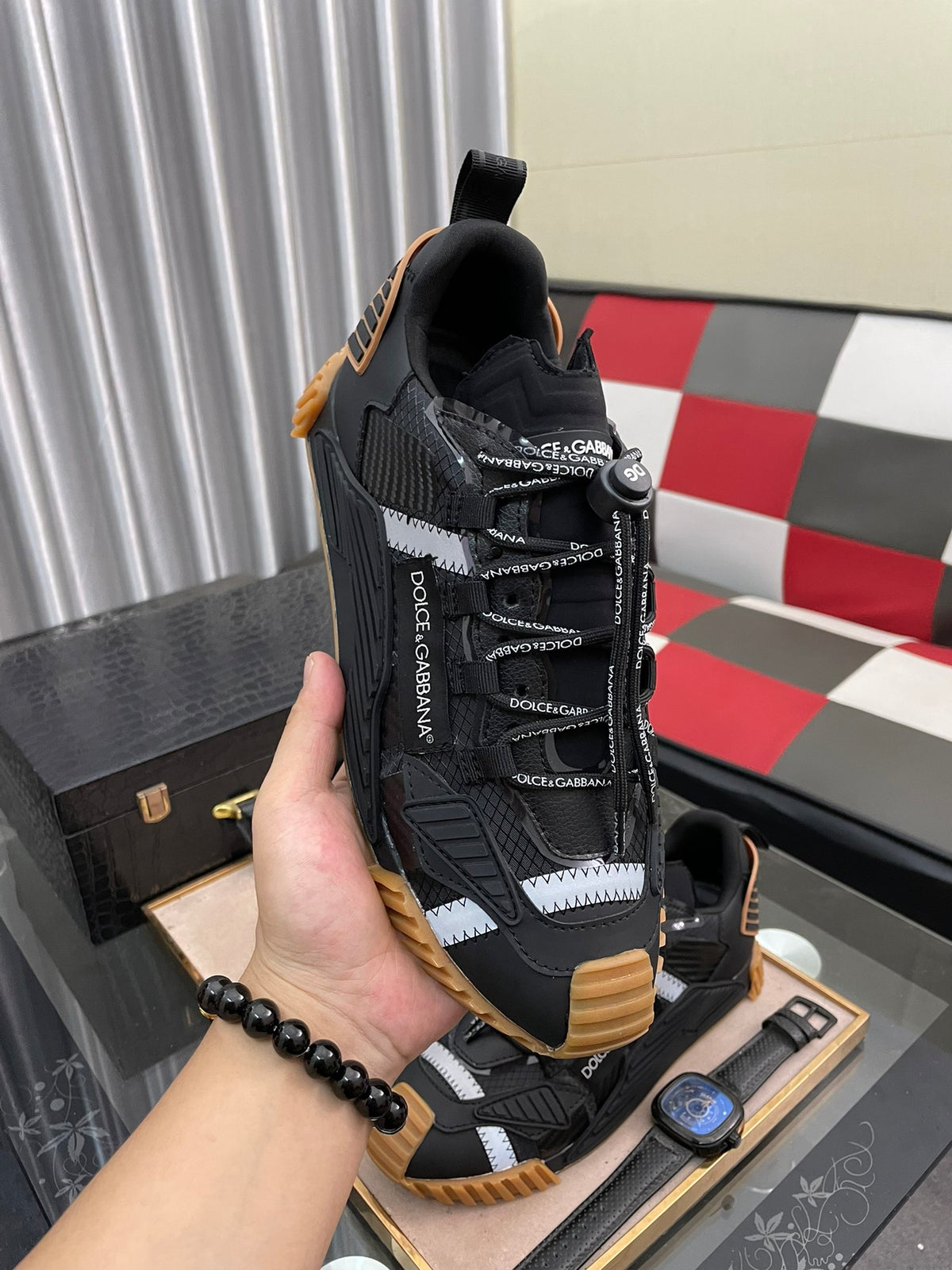 Dolce & Gabbana DG Silk Calfskin & Nubuck Casual Sneakers