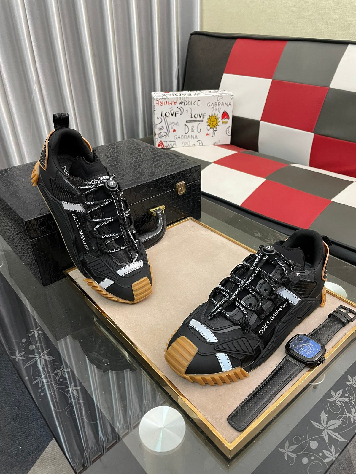 Dolce & Gabbana DG Silk Calfskin & Nubuck Casual Sneakers