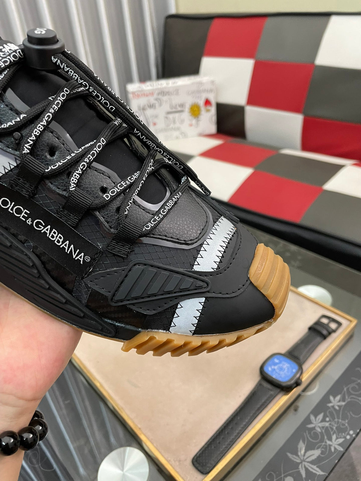Dolce & Gabbana DG Silk Calfskin & Nubuck Casual Sneakers