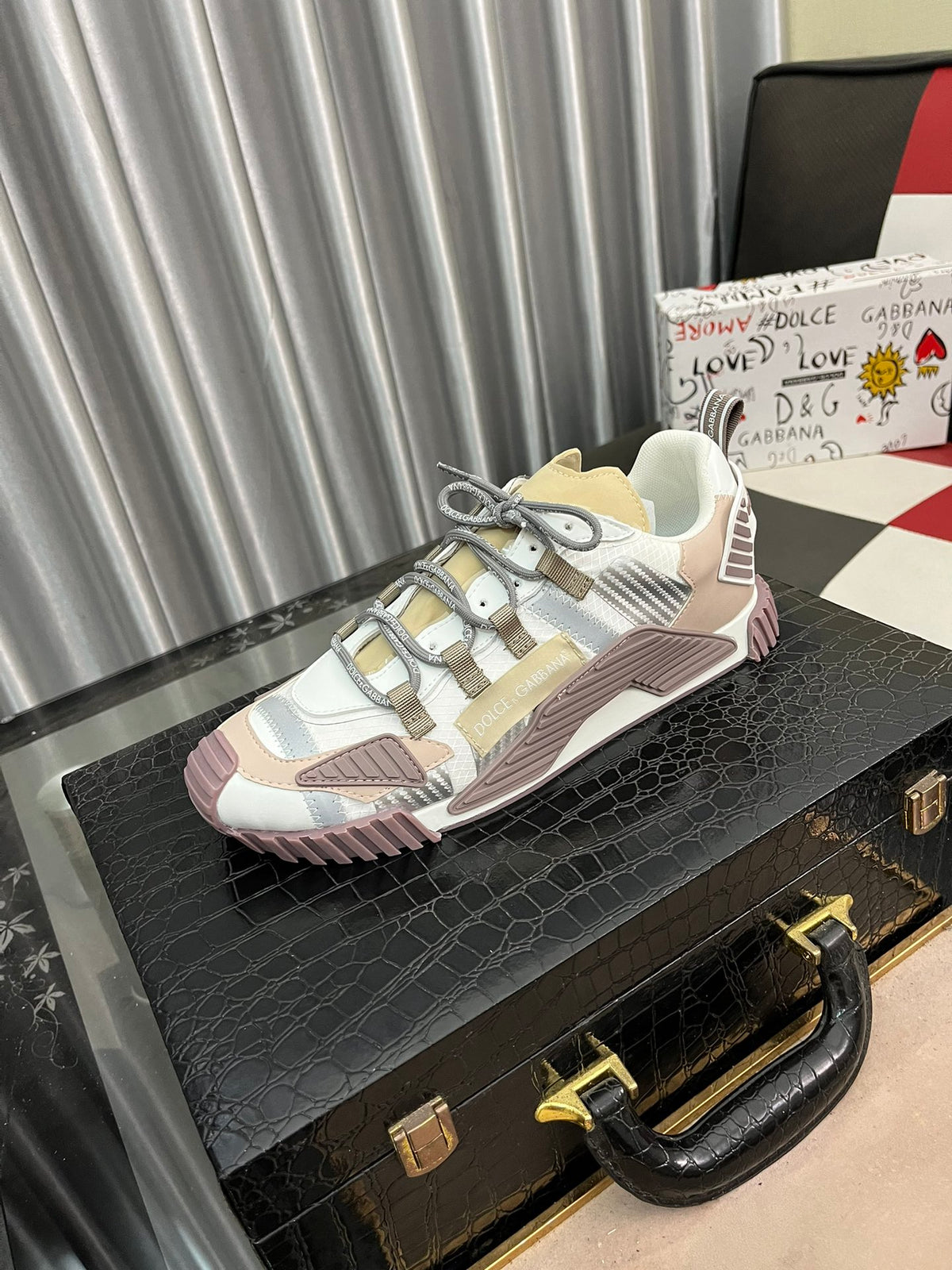 Dolce & Gabbana DG Silk Calfskin & Nubuck Casual Sneakers
