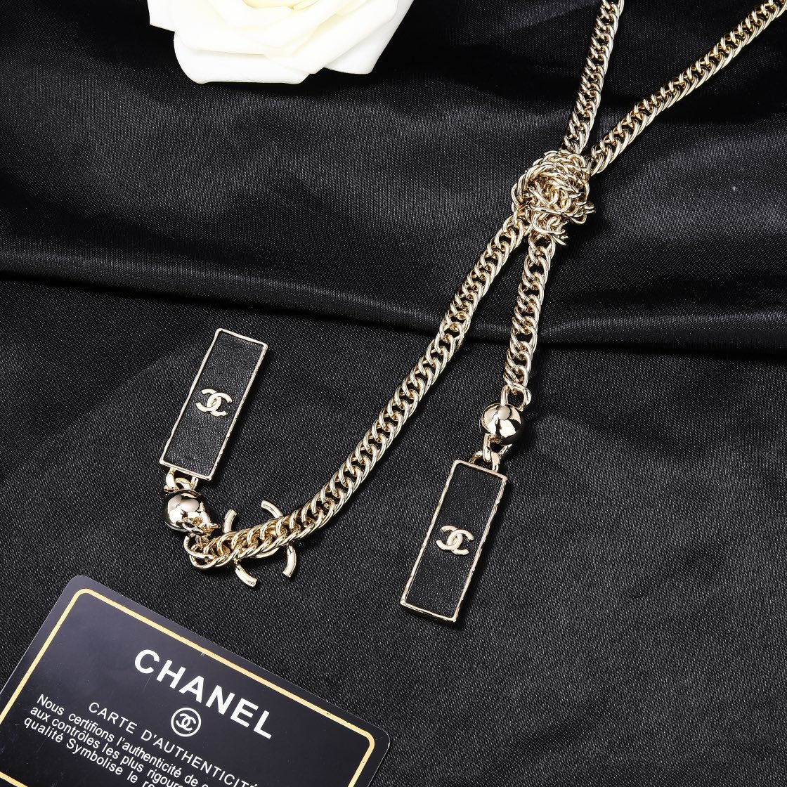 yellow brass double c Waist Chain for women - alternate angle view 7