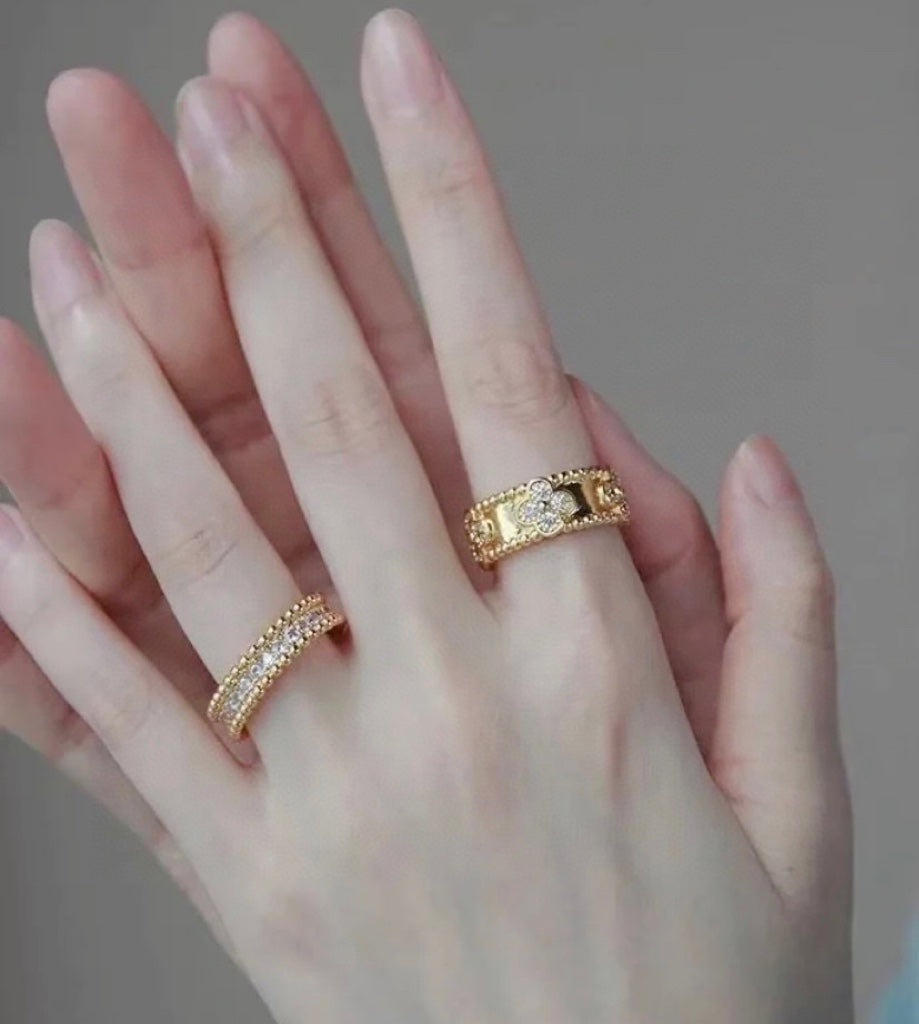 crystal inlaid Ring for women - product detail view