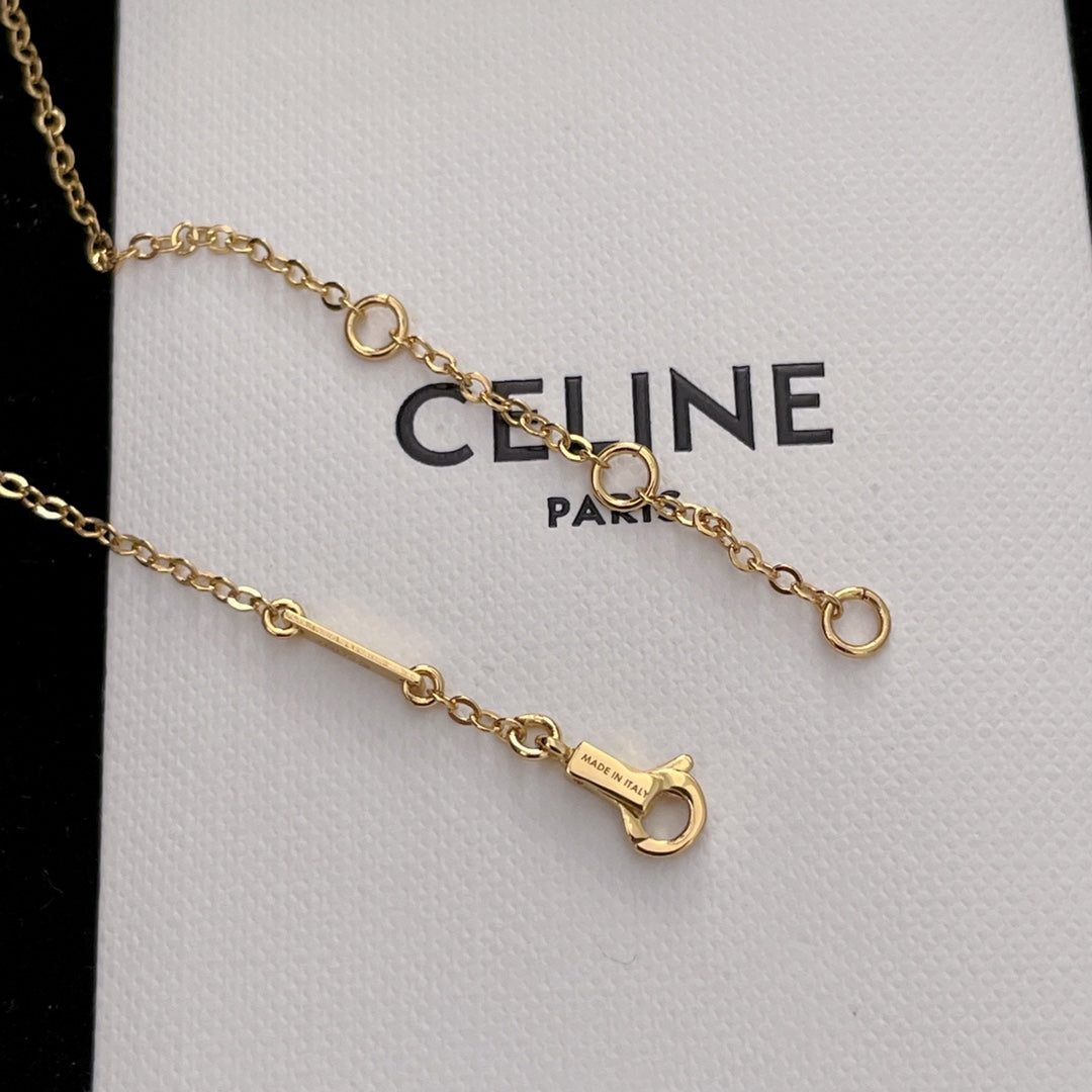 gold crystal letter Necklace for women - alternate angle view 6