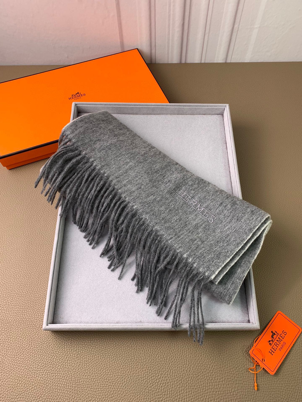 two-tone velvet elegant Scarf for men - product detail view