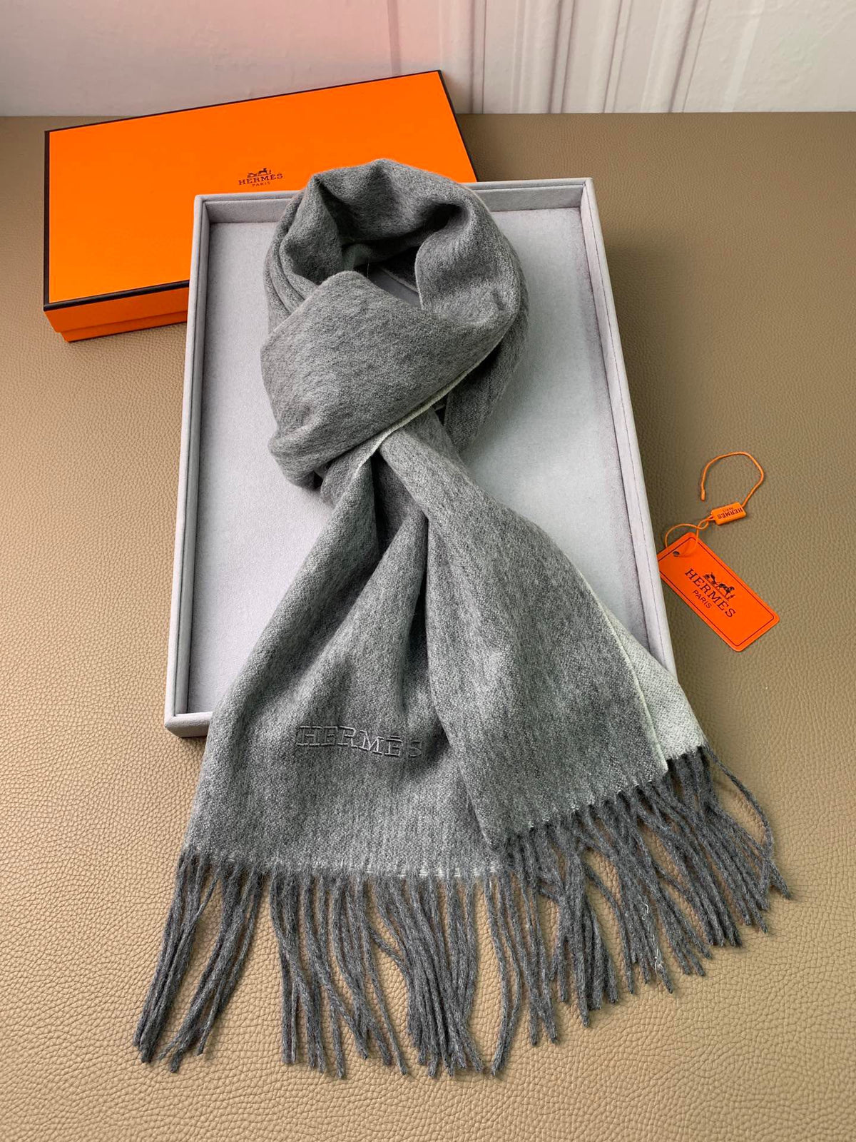 two-tone velvet elegant Scarf for men - alternate angle view 7