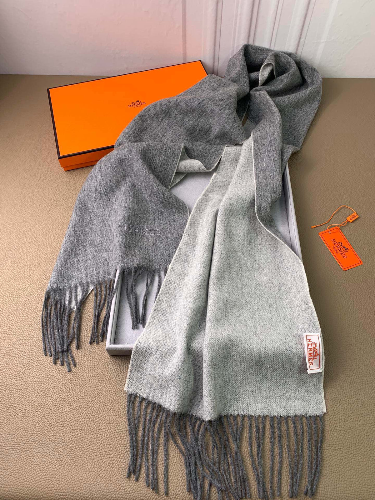 two-tone velvet elegant Scarf for men - alternate angle view 5