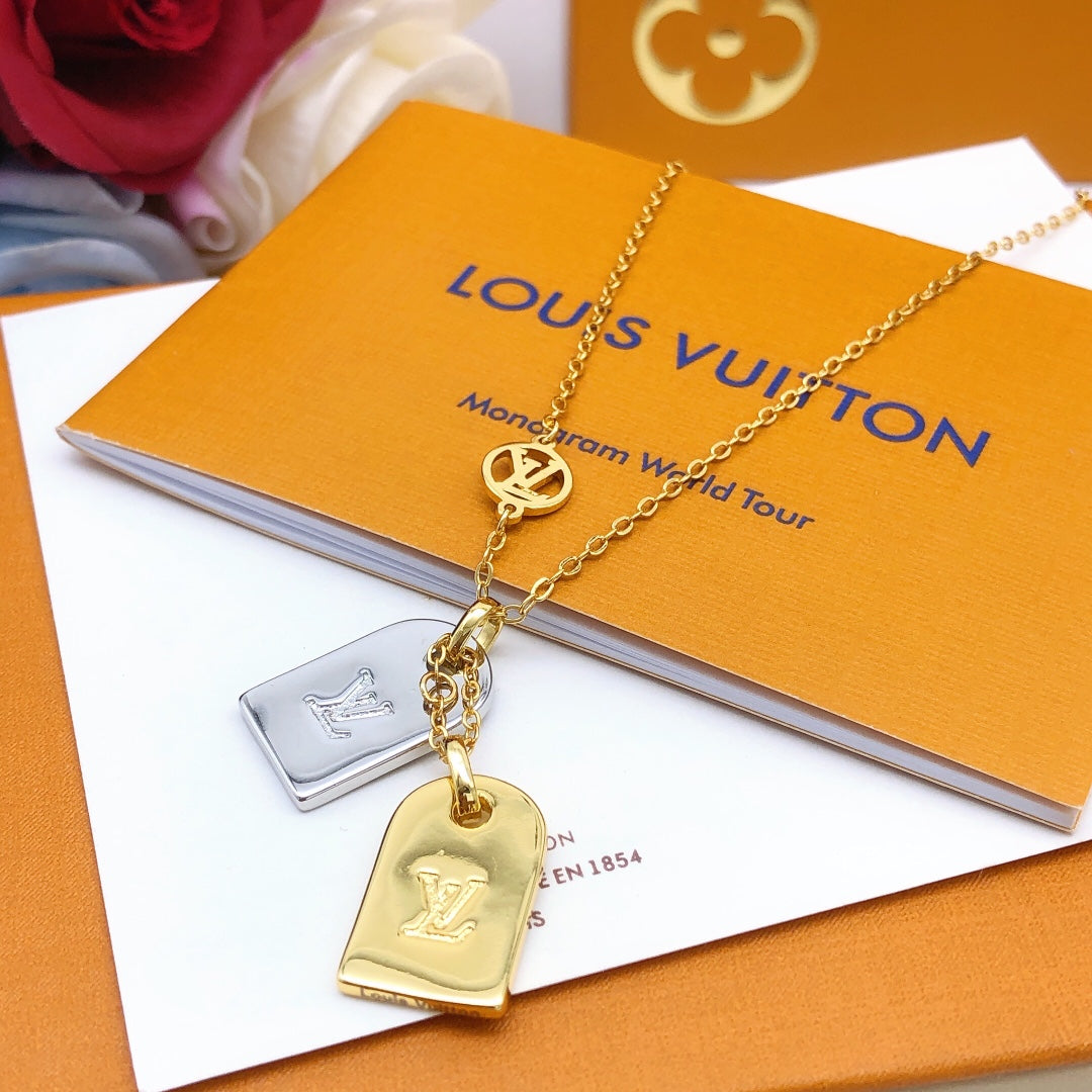 yellow brass Necklace for women - alternate angle view 6