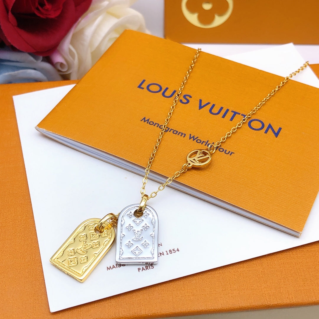 yellow brass Necklace for women - alternate angle view 5