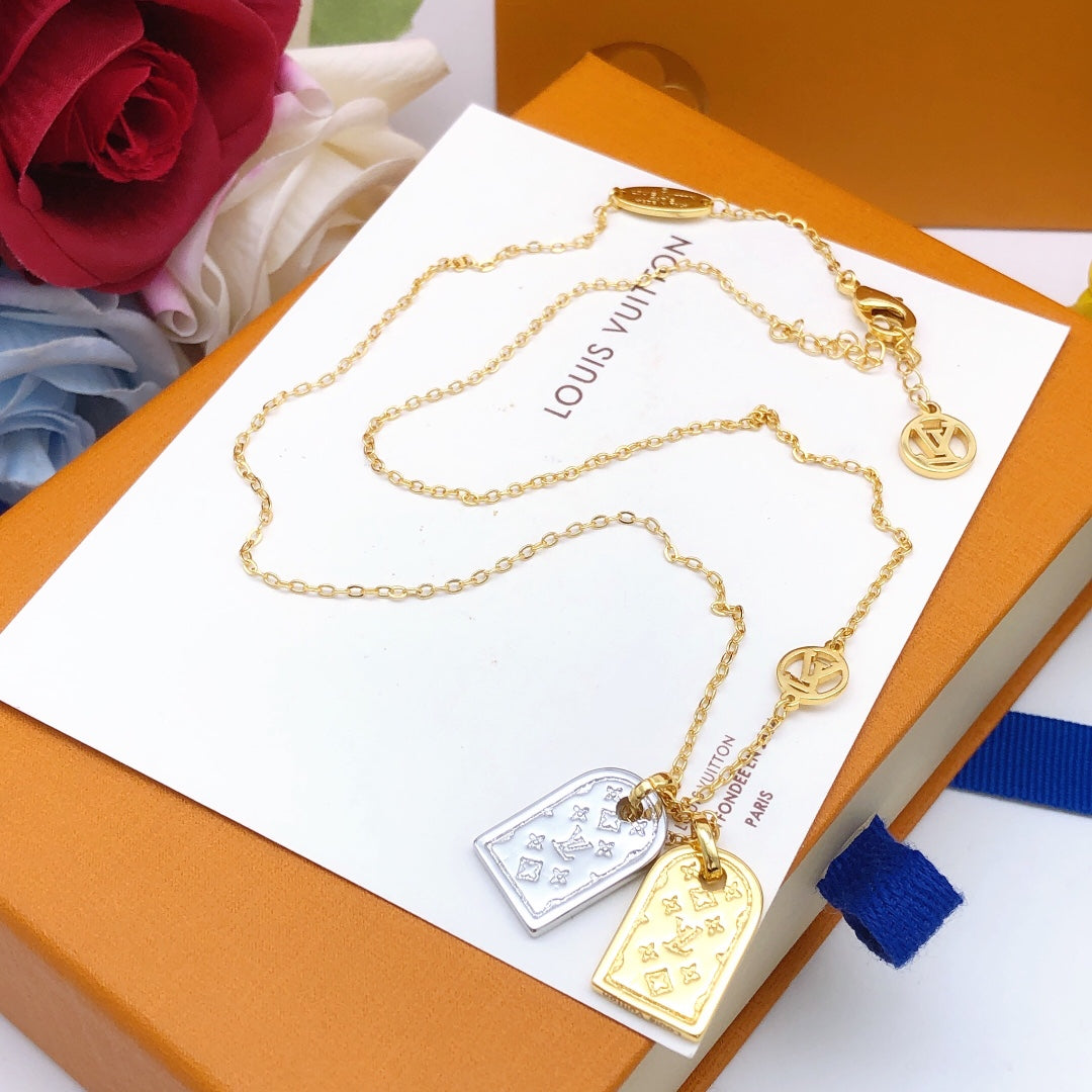 yellow brass Necklace for women - alternate angle view 4