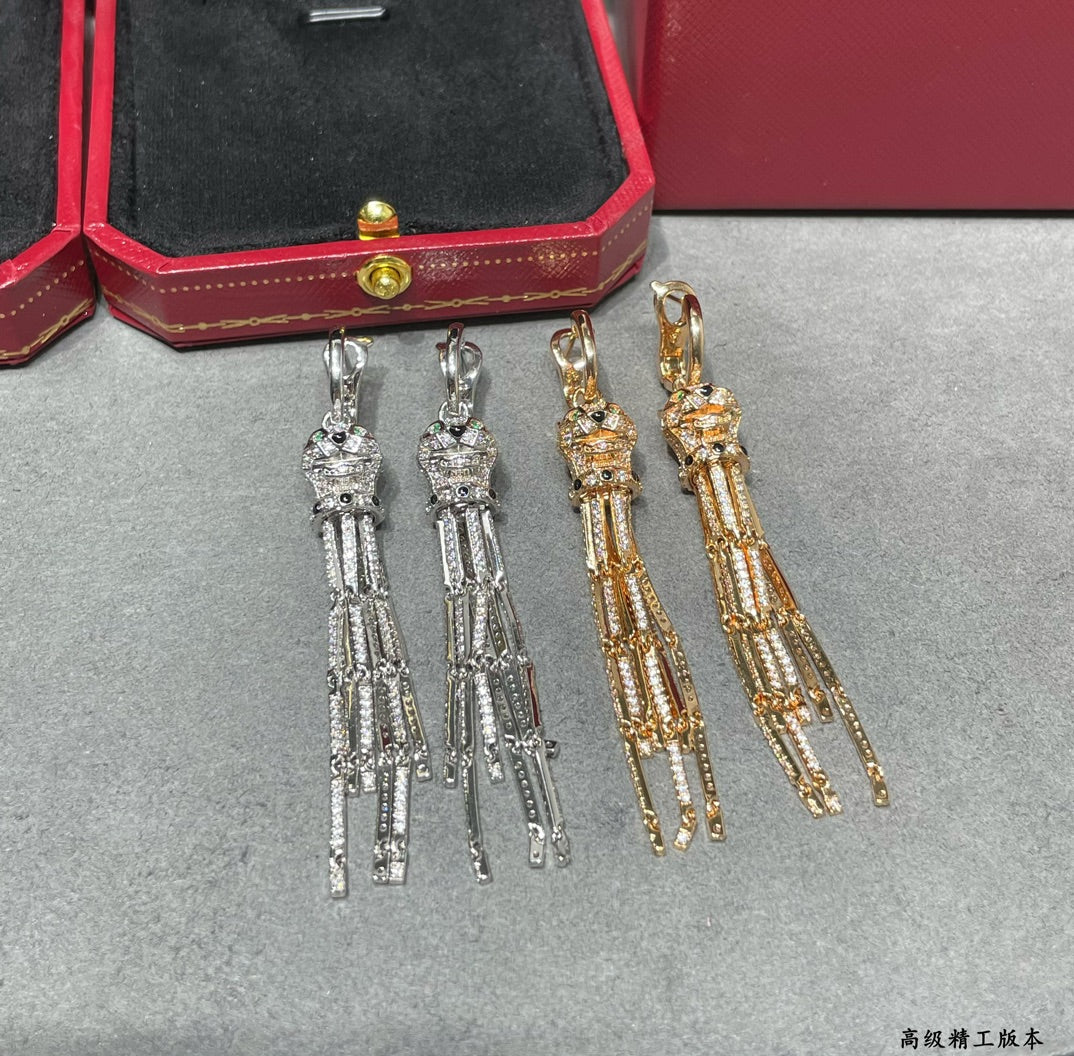 gold tassel Drop Earrings for women - alternate angle view 5
