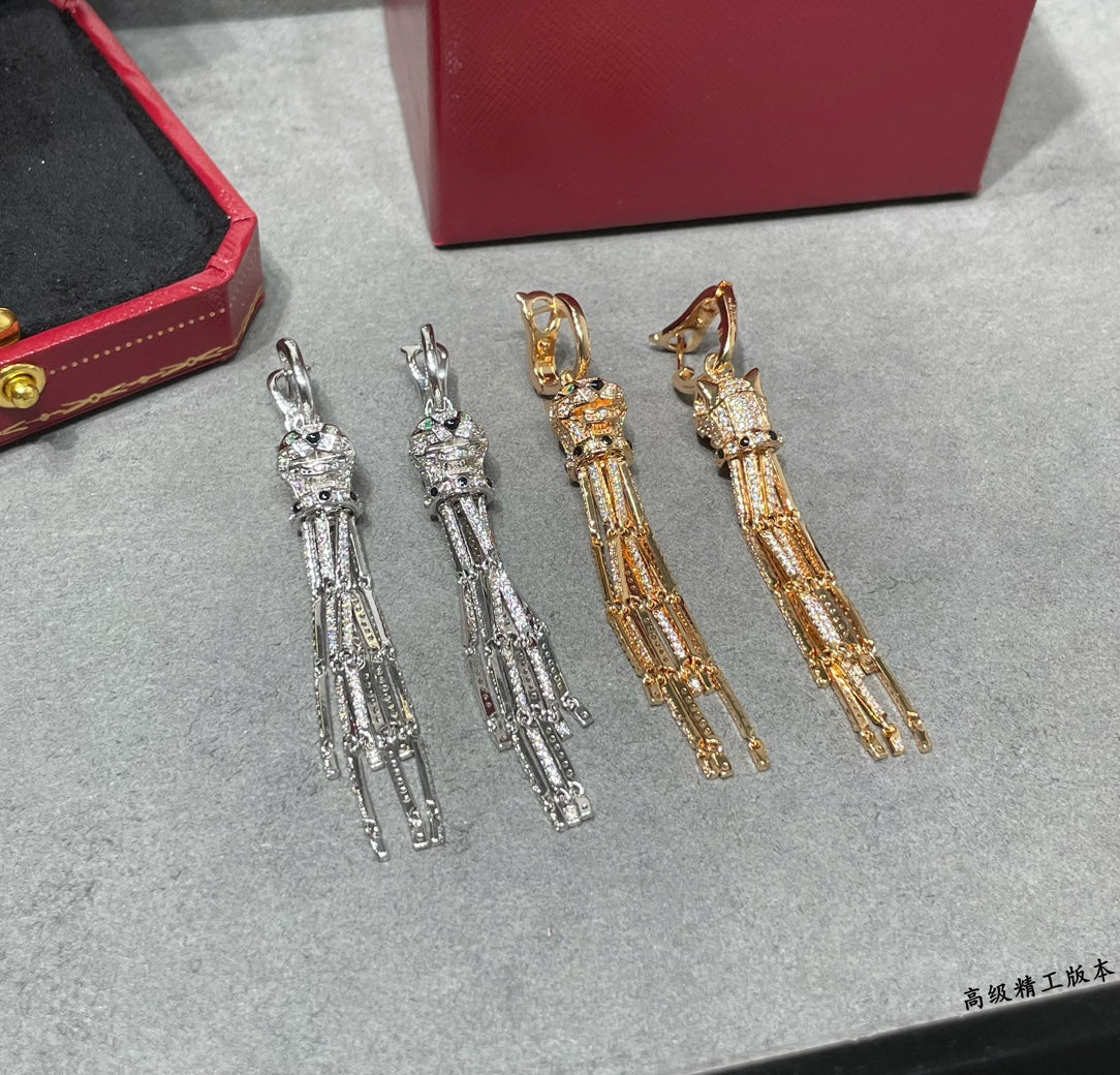 gold tassel Drop Earrings for women - alternate angle view 4