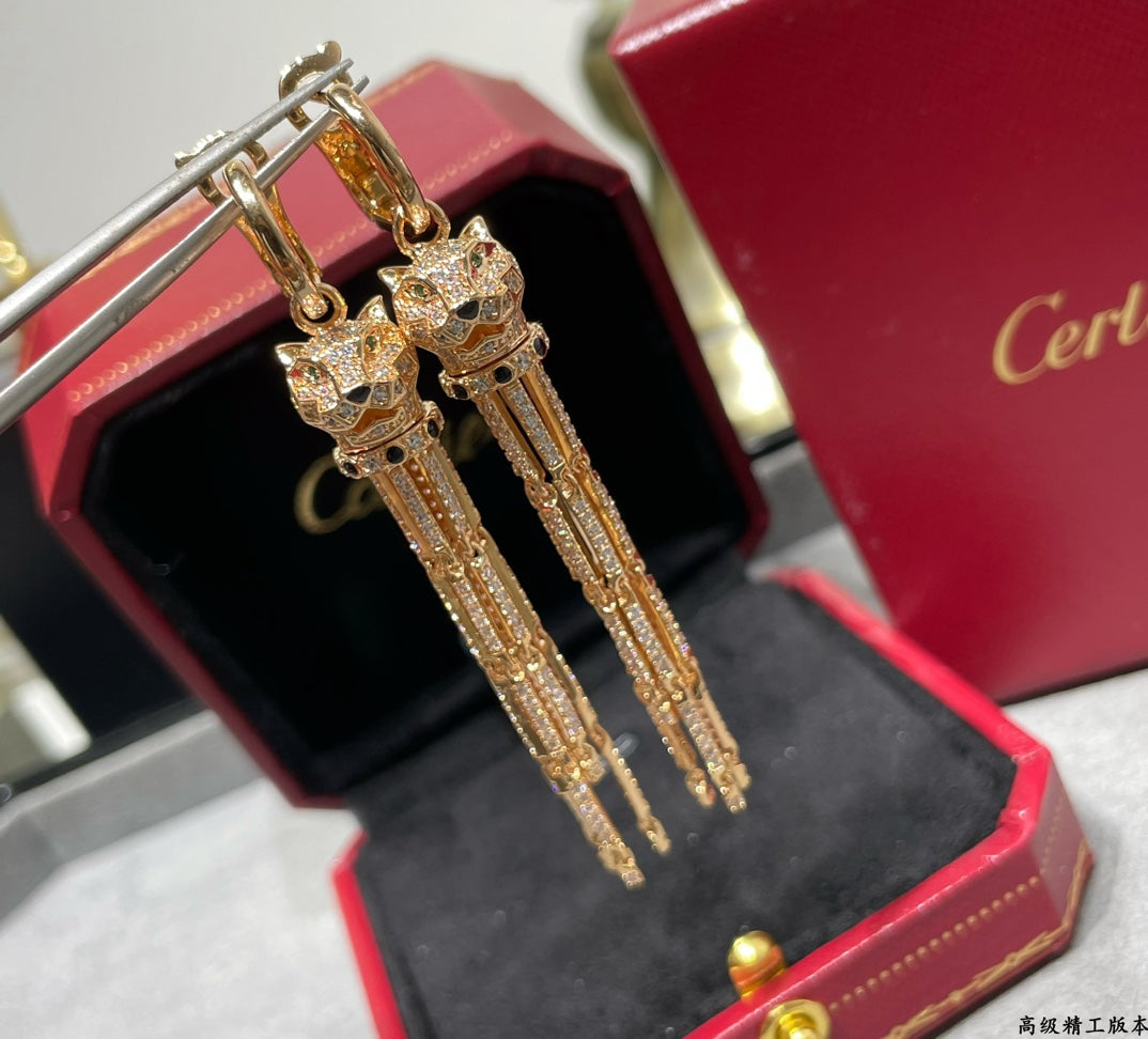 gold tassel Drop Earrings for women - alternate angle view 8