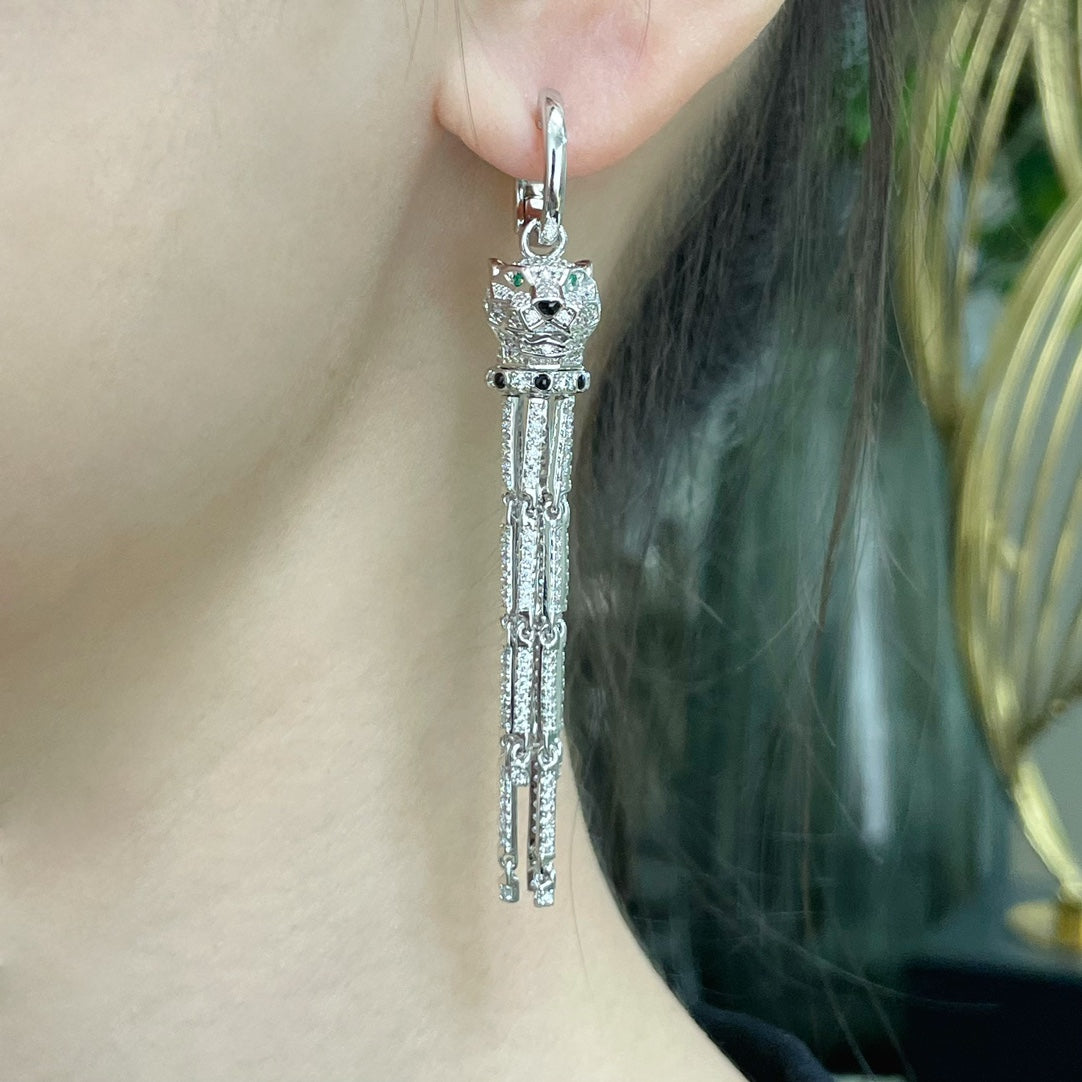 gold tassel Drop Earrings for women - alternate angle view 2