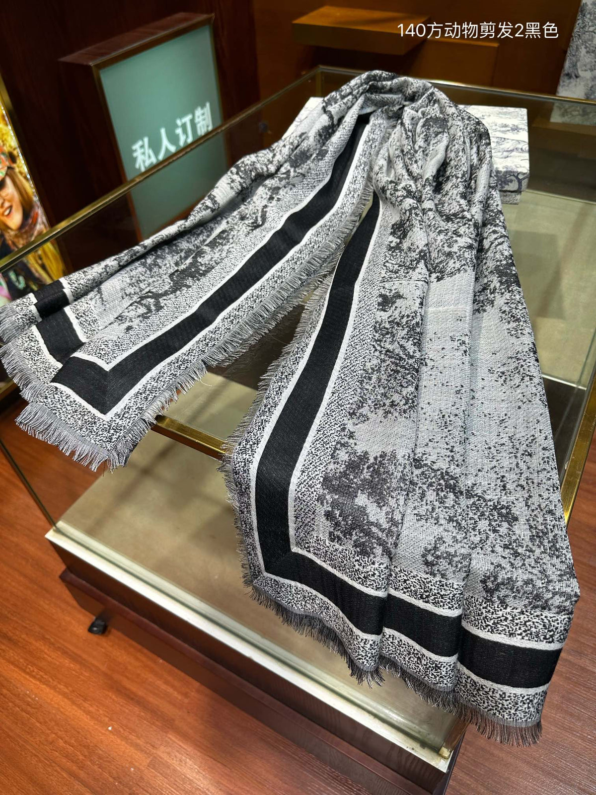 teal cotton floral Shawl for women - alternate angle view 3