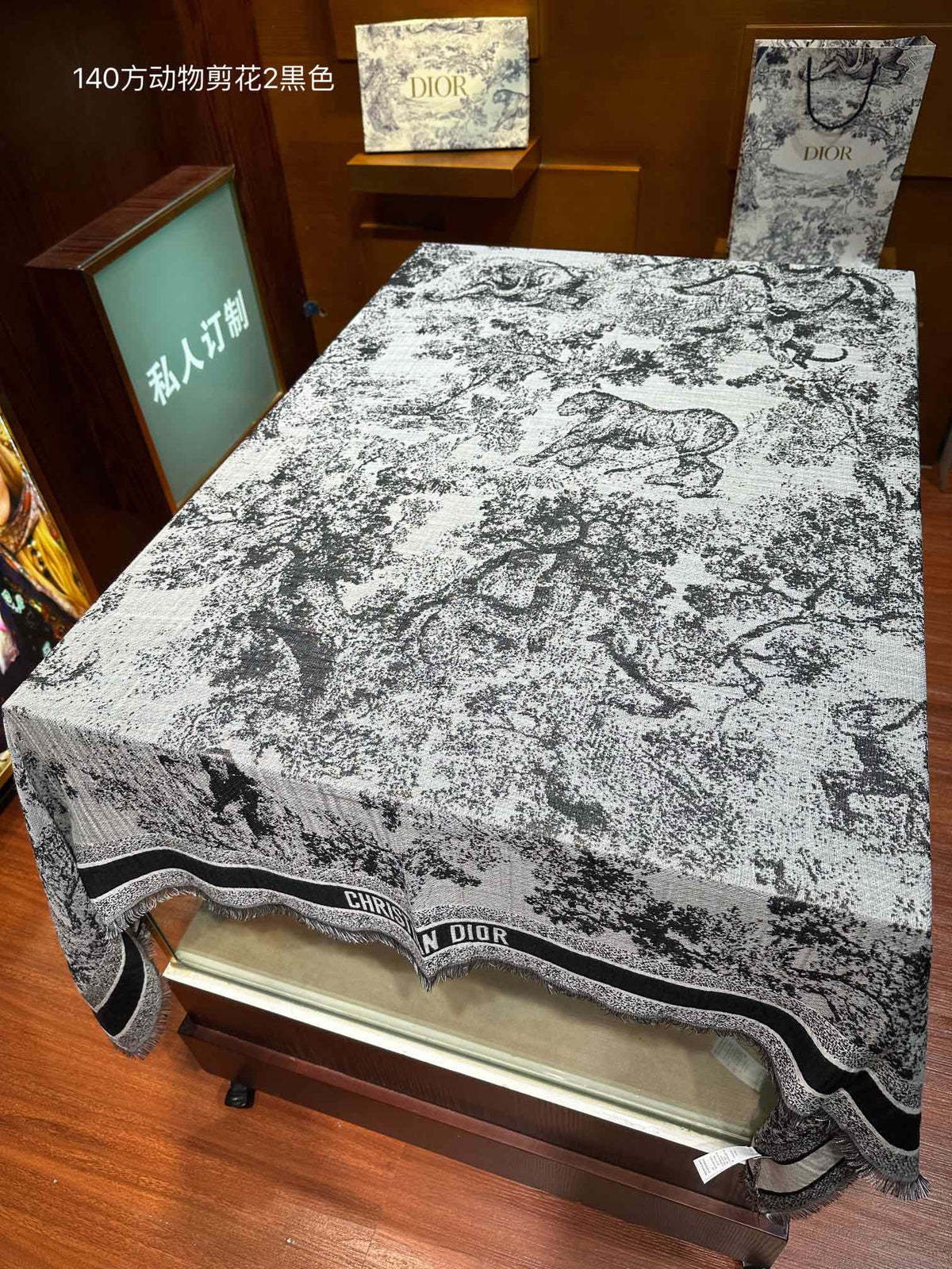 teal cotton floral Shawl for women - alternate angle view 7