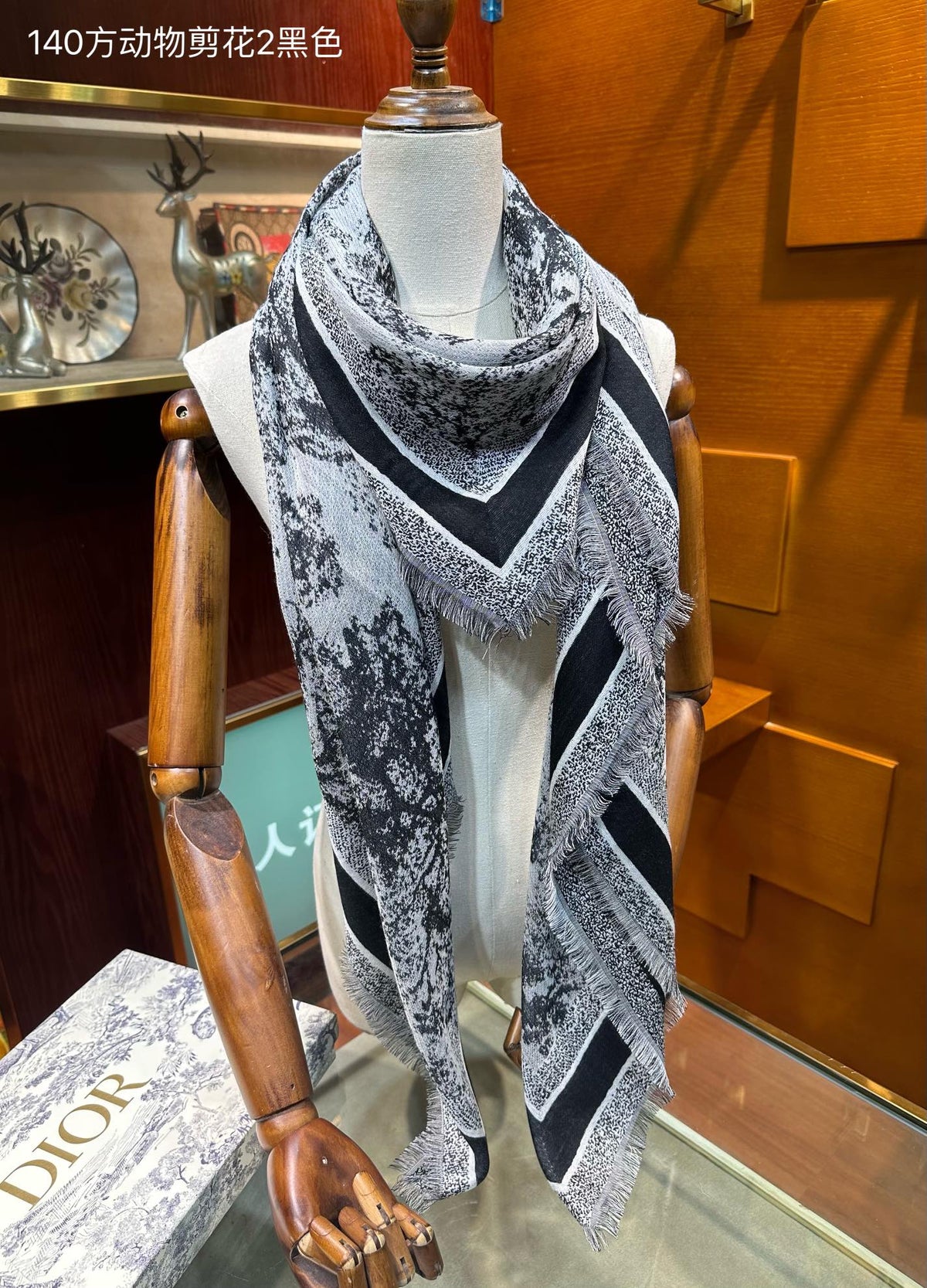 teal cotton floral Shawl for women - alternate angle view 2