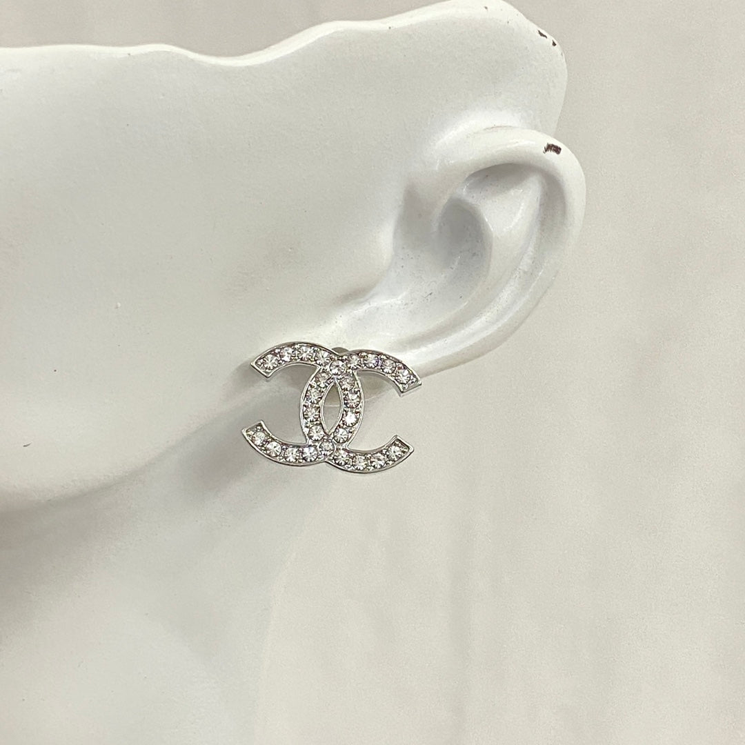 white gold sterling silver rhinestone Drop Earrings for women - alternate angle view 9