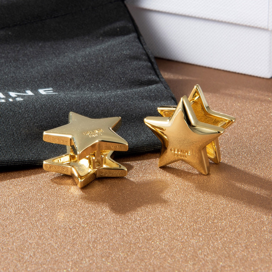 yellow brass vintage Drop Earrings for women - product detail view