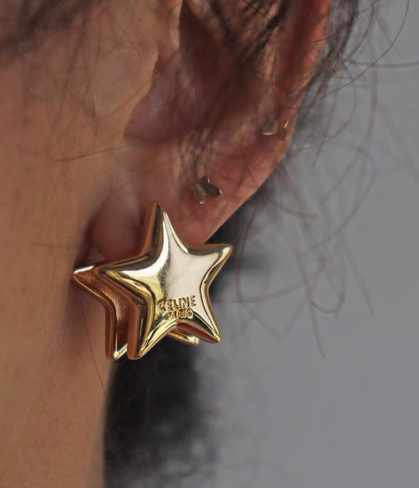 yellow brass vintage Drop Earrings for women - alternate angle view 4