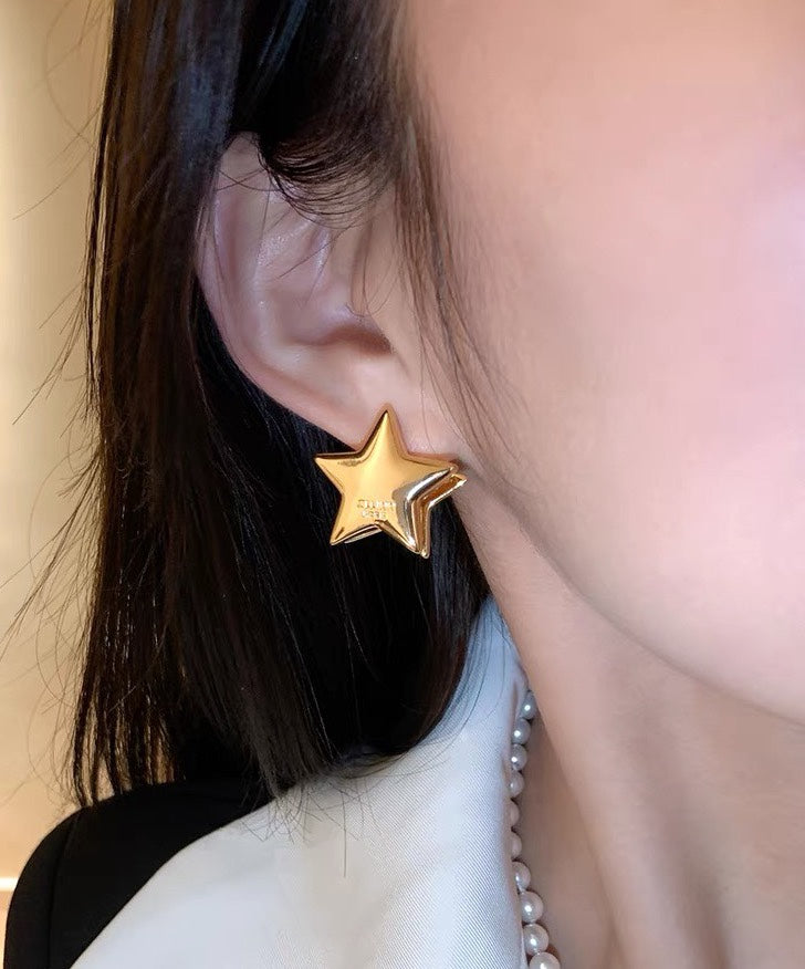 yellow brass vintage Drop Earrings for women - alternate angle view 7