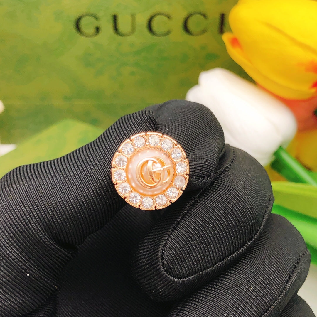 rose gold brass rose Stud Earrings for women - alternate angle view 7