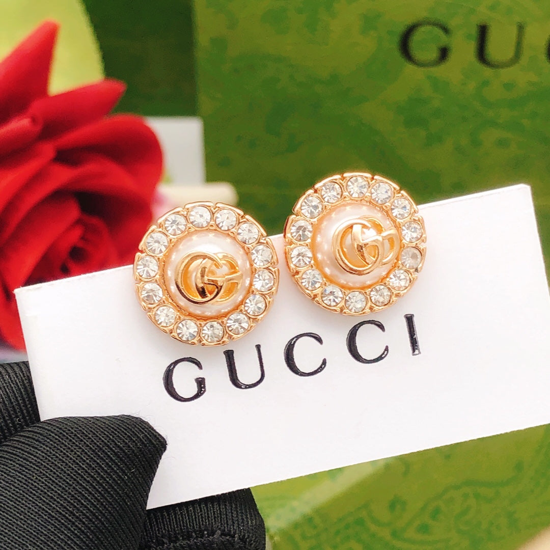 rose gold brass rose Stud Earrings for women - product detail view