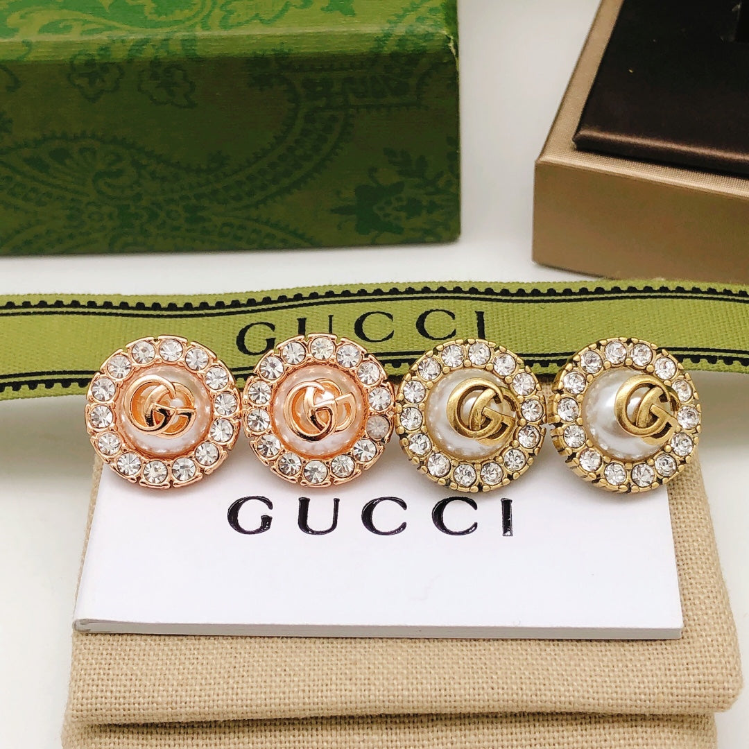 rose gold brass rose Stud Earrings for women - alternate angle view 5