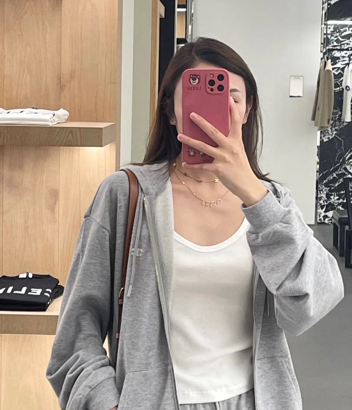 gold crystal letter Necklace for women - alternate angle view 8