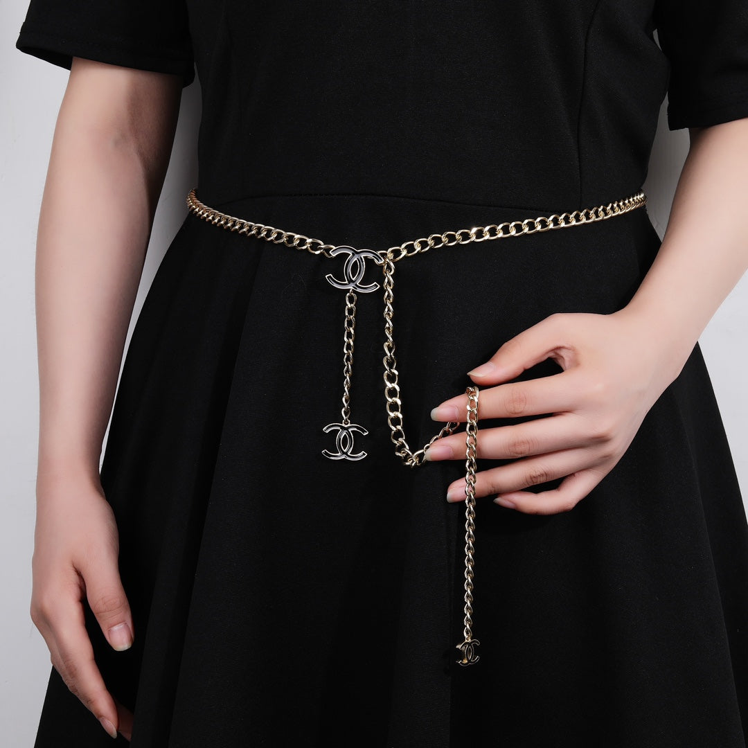 gold brass Waist Chain for women - alternate angle view 2