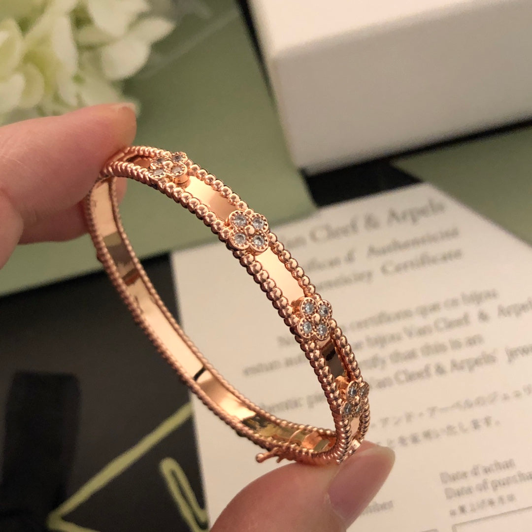 rose gold heart Bangle for women - alternate angle view 3