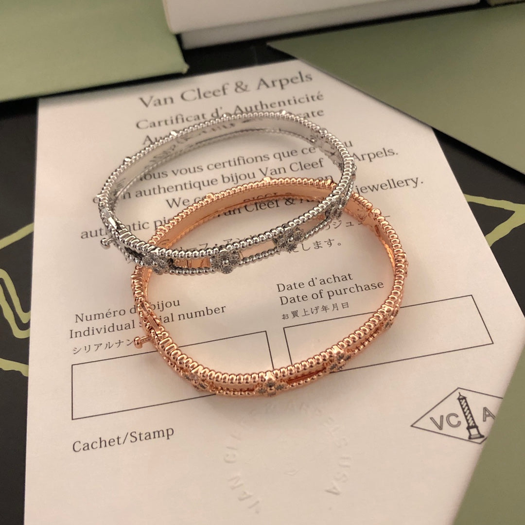rose gold heart Bangle for women - alternate angle view 2